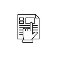 Focus, hand, file, editing vector icon