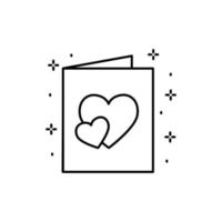 Postcard, heart vector icon