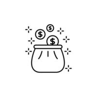 Charity money cash bag vector icon