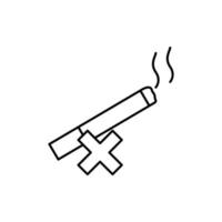 Smoking cigarette ban vector icon