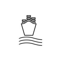 ship with containers front view vector icon