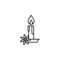 vela, flor, fuego vector icono
