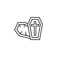 Coffin, cross vector icon