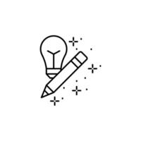 Light bulb pencil vector icon