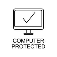 computer protected vector icon
