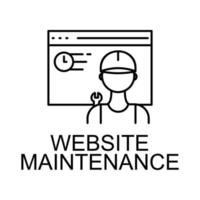 icono de vector de mantenimiento de sitio web