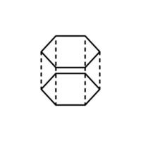 3d hexagon with dashed lines vector icon