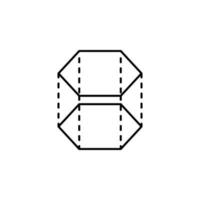 3d hexagon with dashed lines vector icon