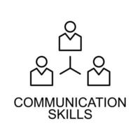 communication skills line vector icon