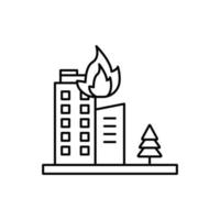 Fire, building vector icon