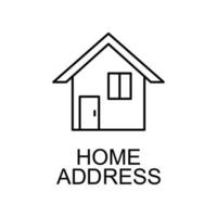 home address line vector icon