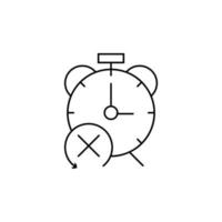 No, alarm clock, time vector icon