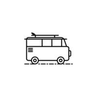 tourist van dusk style vector icon