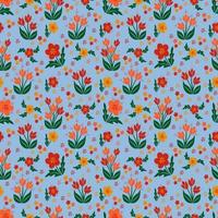 Contemporary seamless floral pattern for textile in flat minimalistic style. Modern design for clothes, fabric, paper, cover, interior decor, backgrounds. Vector isolated texture