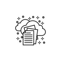 Computer upload cloud paper vector icon