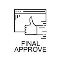 final aprobar vector icono