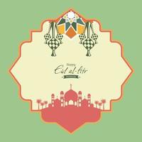 eid al fitr greeting template design vector