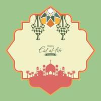 eid al fitr greeting template design vector