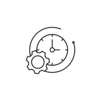 Gear, time, clock vector icon