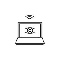 Computer, eye, observation, wifi vector icon