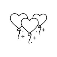 globos, amar, corazón vector icono