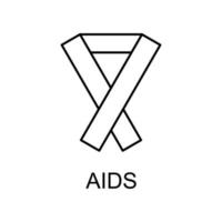 aids sign line vector icon