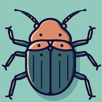 insecto icono o logo artrópodo invertebrado escarabajo vector