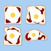 Toast and egg vector