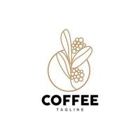 café logo, café árbol diseño, café bebida vector, icono marca ilustración símbolo vector