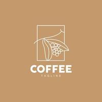 café logo, café árbol diseño, café bebida vector, icono marca ilustración símbolo vector