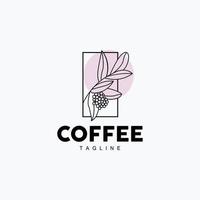 Coffee Logo, Coffee Tree Design, Cafe Drink Vector, Icon Brand Illustration Symbol vector