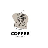 Coffee Logo, Coffee Tree Design, Cafe Drink Vector, Icon Brand Illustration Symbol vector