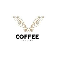 Coffee Logo, Coffee Tree Design, Cafe Drink Vector, Icon Brand Illustration Symbol vector