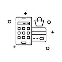 calculadora tarjeta banco compras vector icono