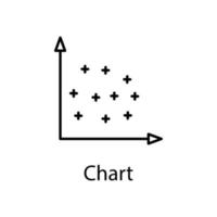 gráfico con puntos vector icono