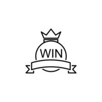 winner's ribbon with crown vector icon