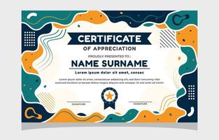 Certificate of Appreciation With Waves Like Borders vector