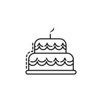 birthday cake dusk style vector icon