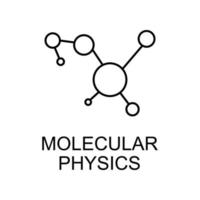 molecular física línea vector icono