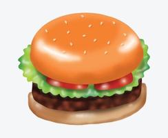 Cute Burger Illustration Vector