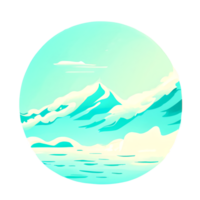 Montagne été temps badge png