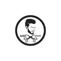 Barbero tienda pelo estilo silueta vector modelo