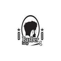 Barbero tienda pelo estilo silueta vector modelo