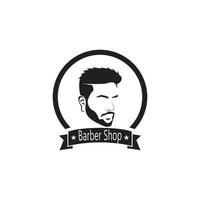 Barber Shop Hair Style Silhouette Vector Template