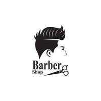 Barbero tienda pelo estilo silueta vector modelo