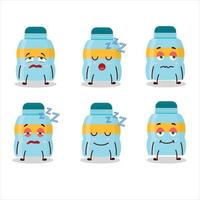 Cartoon character of drink bottle with sleepy expression vector