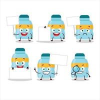 Drink bottle cartoon character bring information board vector