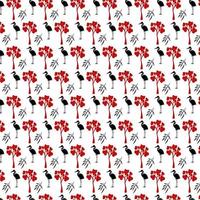 Seamless pattern with black heron and black branch and mahogany chinese style vector