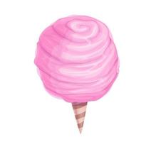 Cartoon cotton candy, isolated vector dessert