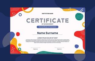 Abstract Color Full Creative Certificate Template vector